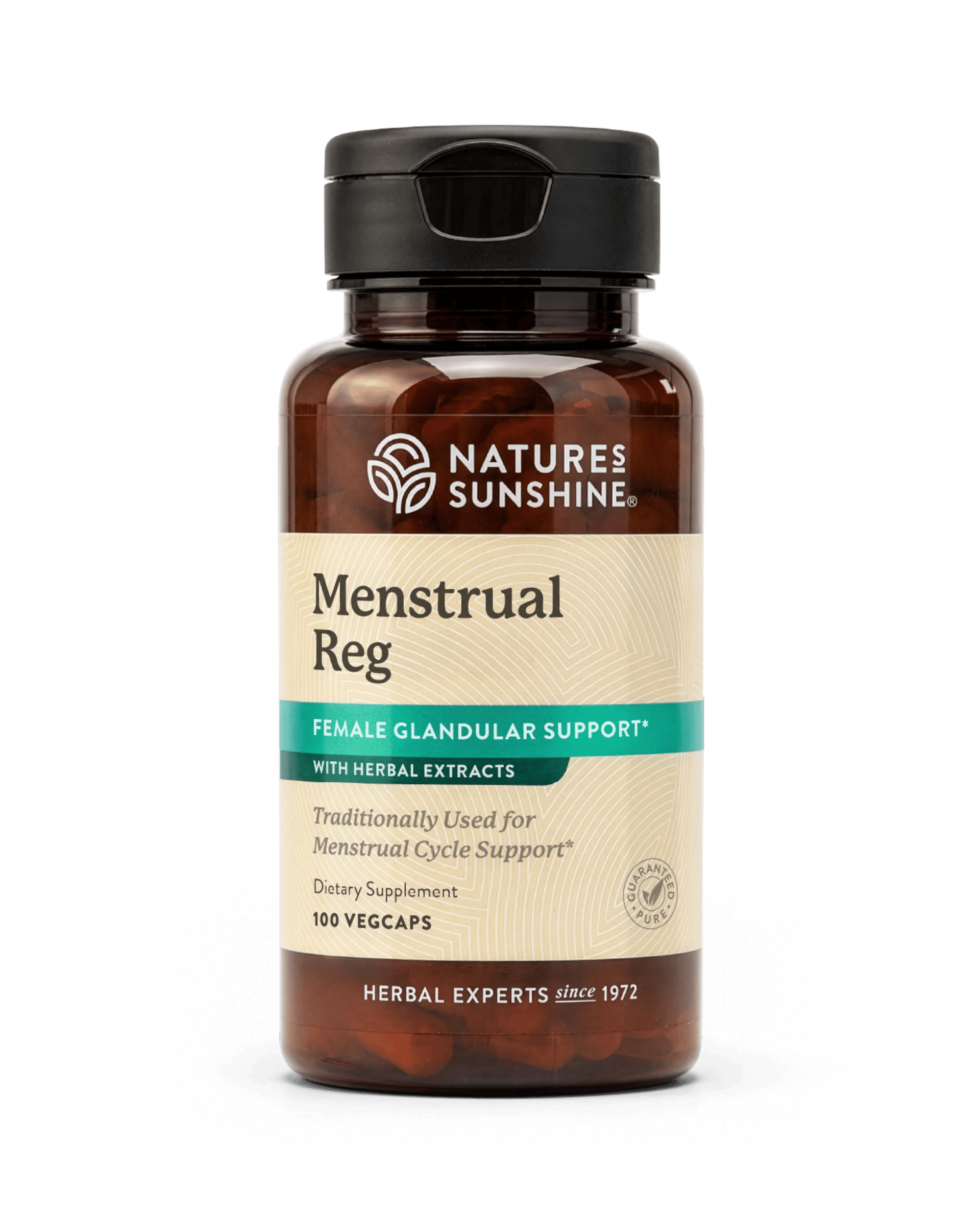 Nature's Sunshine Menstrual Reg bottle, 100 Vegicaps