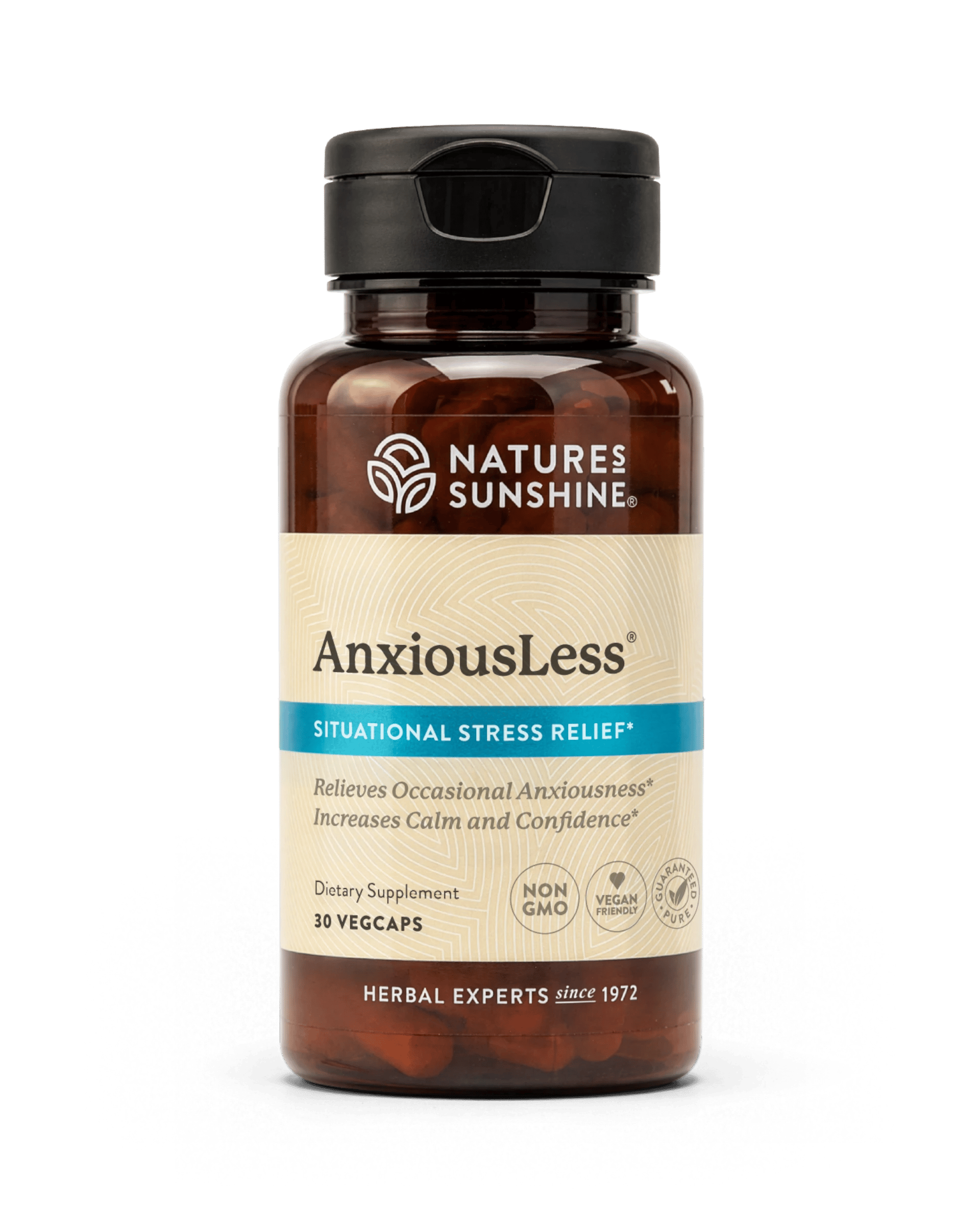 Nature's Sunshine AnxiousLess bottle, 30 Capsules