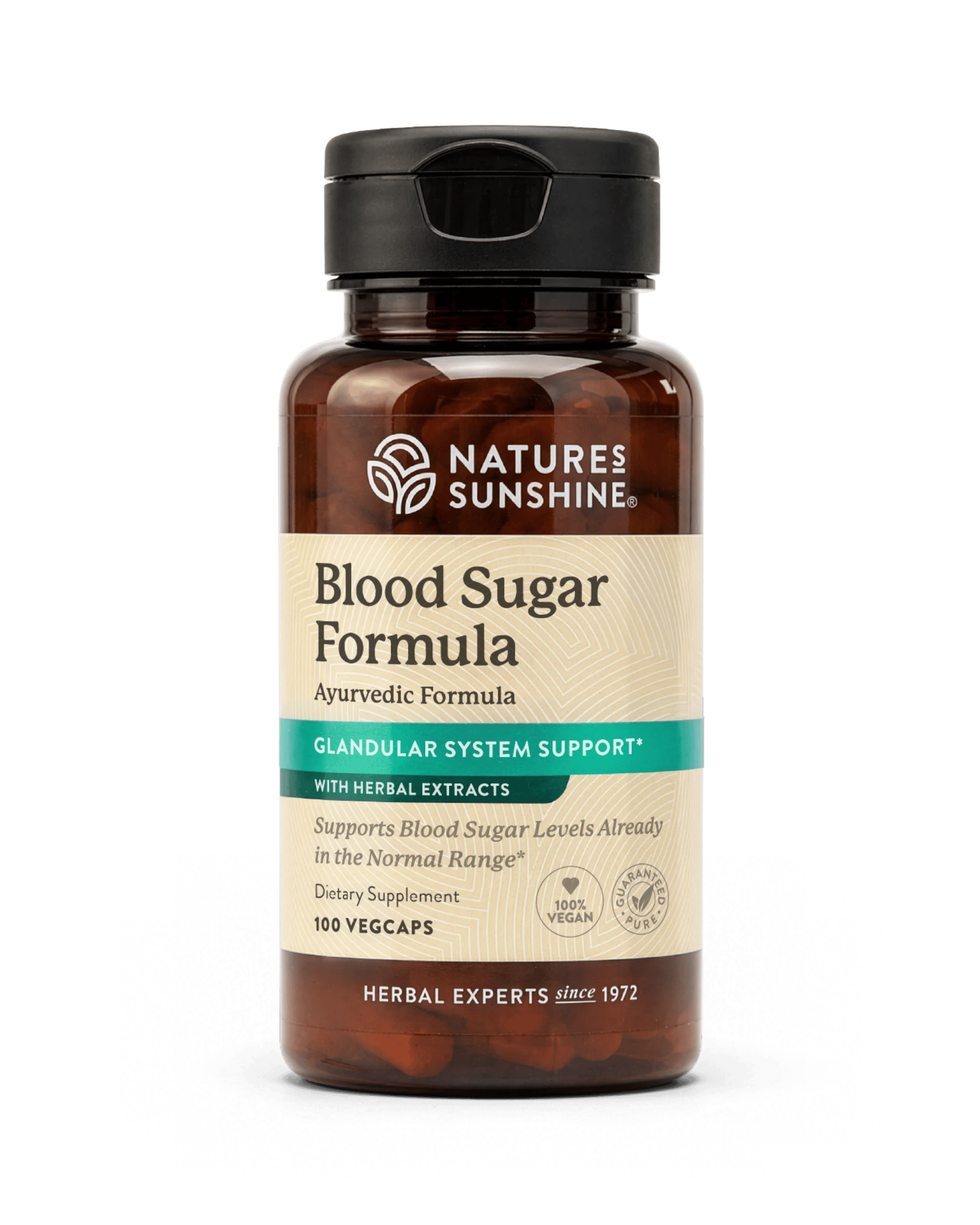 Nature's Sunshine BLOOD SUGAR FORMULA bottle, 100 Capsules