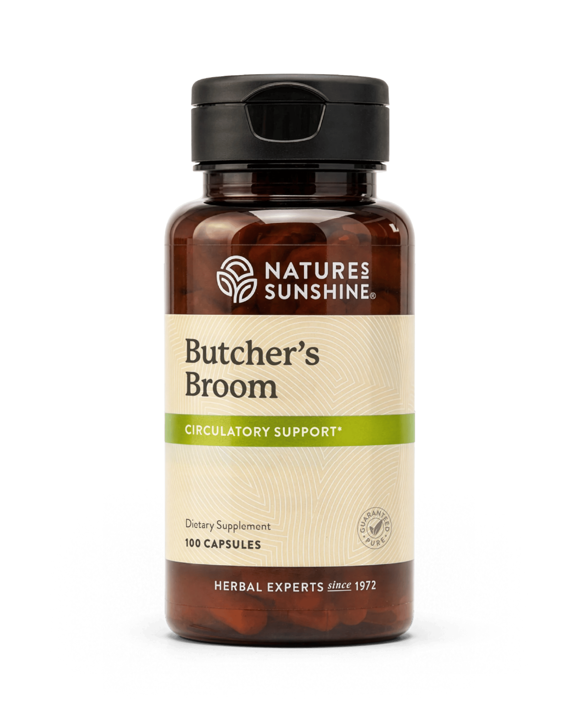 Nature's Sunshine Butcher's Broom bottle, 100 Capsules