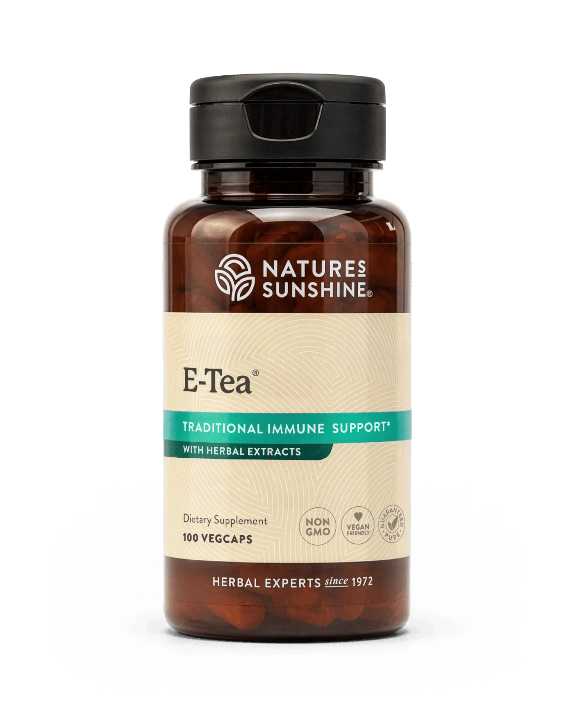 Nature's Sunshine E-Tea bottle, 100 Capsules