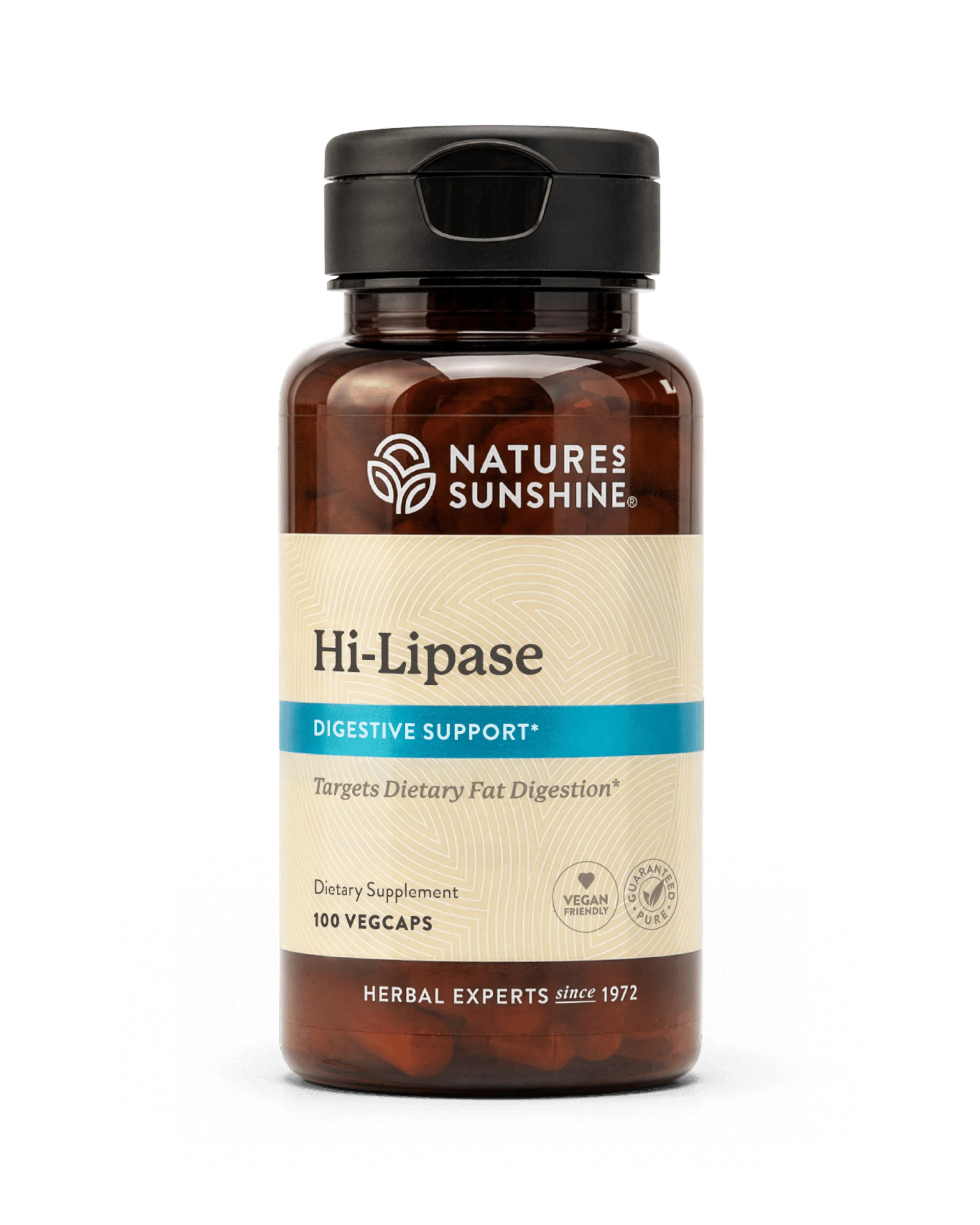 Nature's Sunshine Hi-Lipase (120 LU) bottle, 100 Capsules