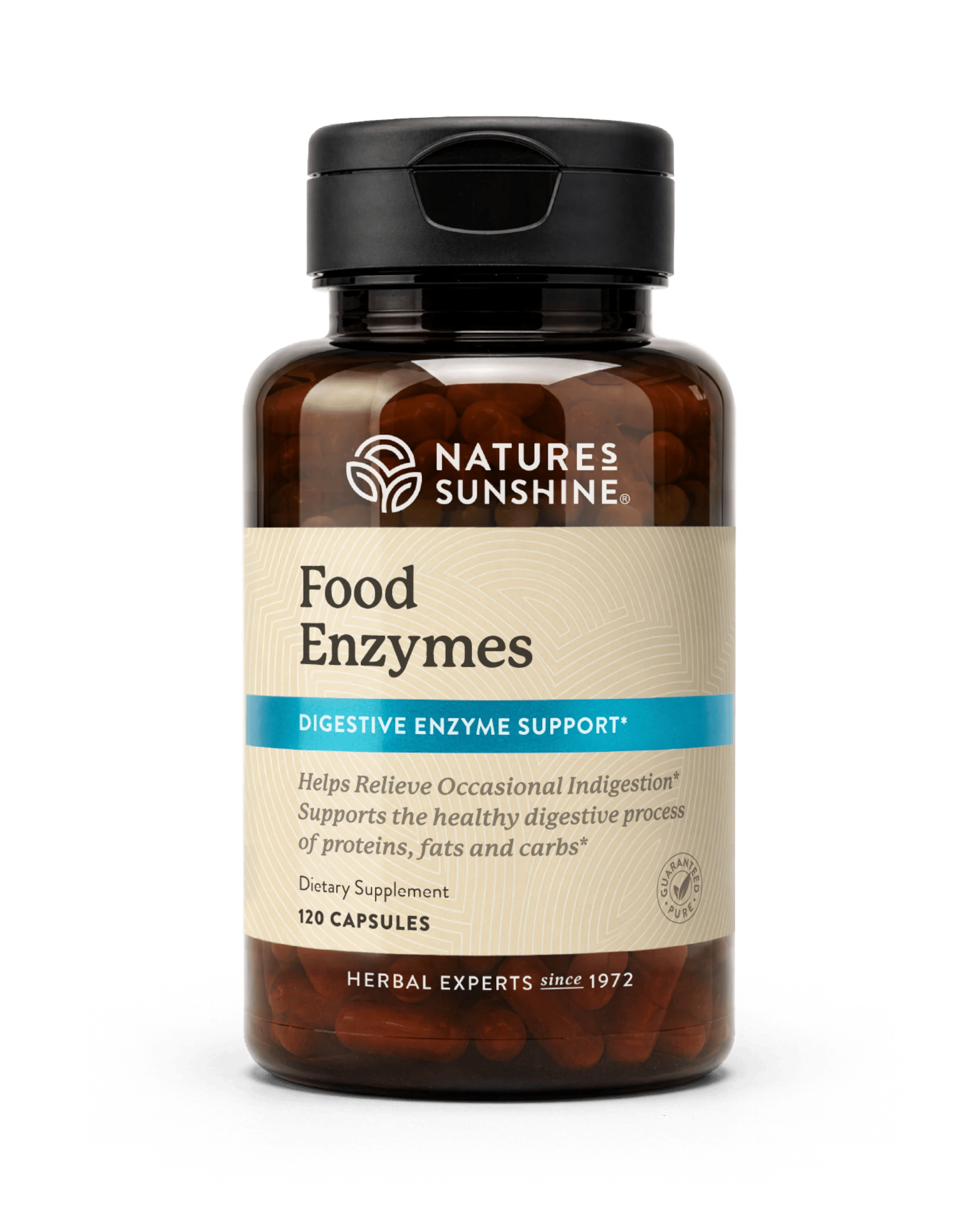 Nature's Sunshine Food Enzymes bottle, 120 Capsules
