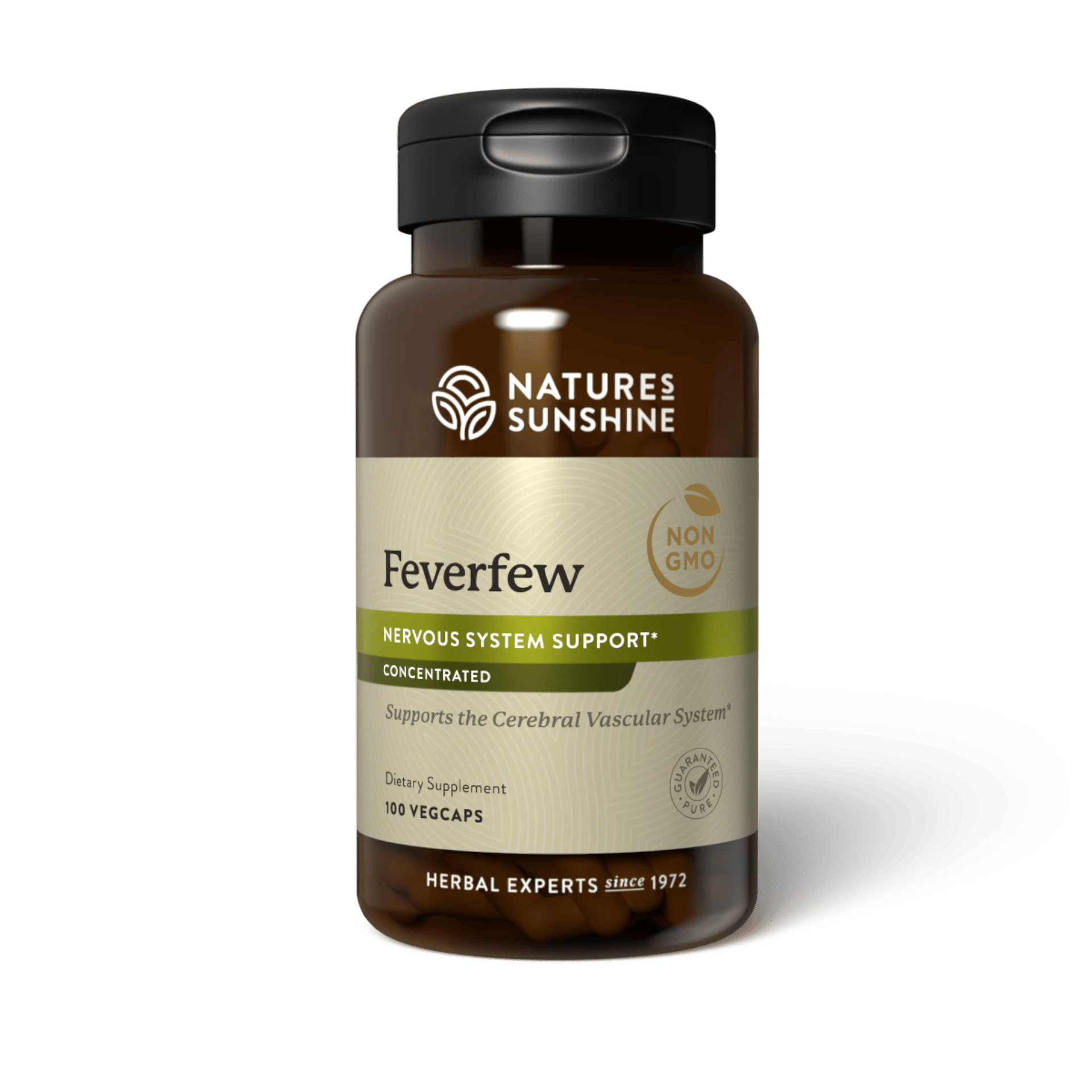 Nature's Sunshine Feverfew Concentrate bottle, 100 Capsules