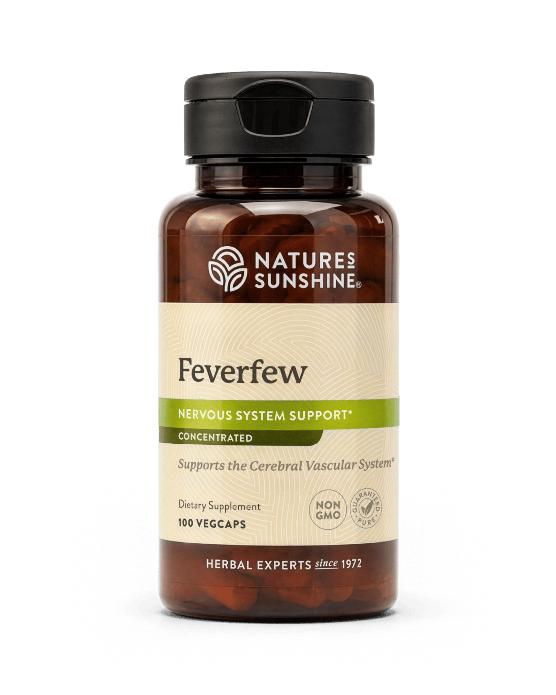 Nature's Sunshine Feverfew Concentrate bottle, 100 Capsules