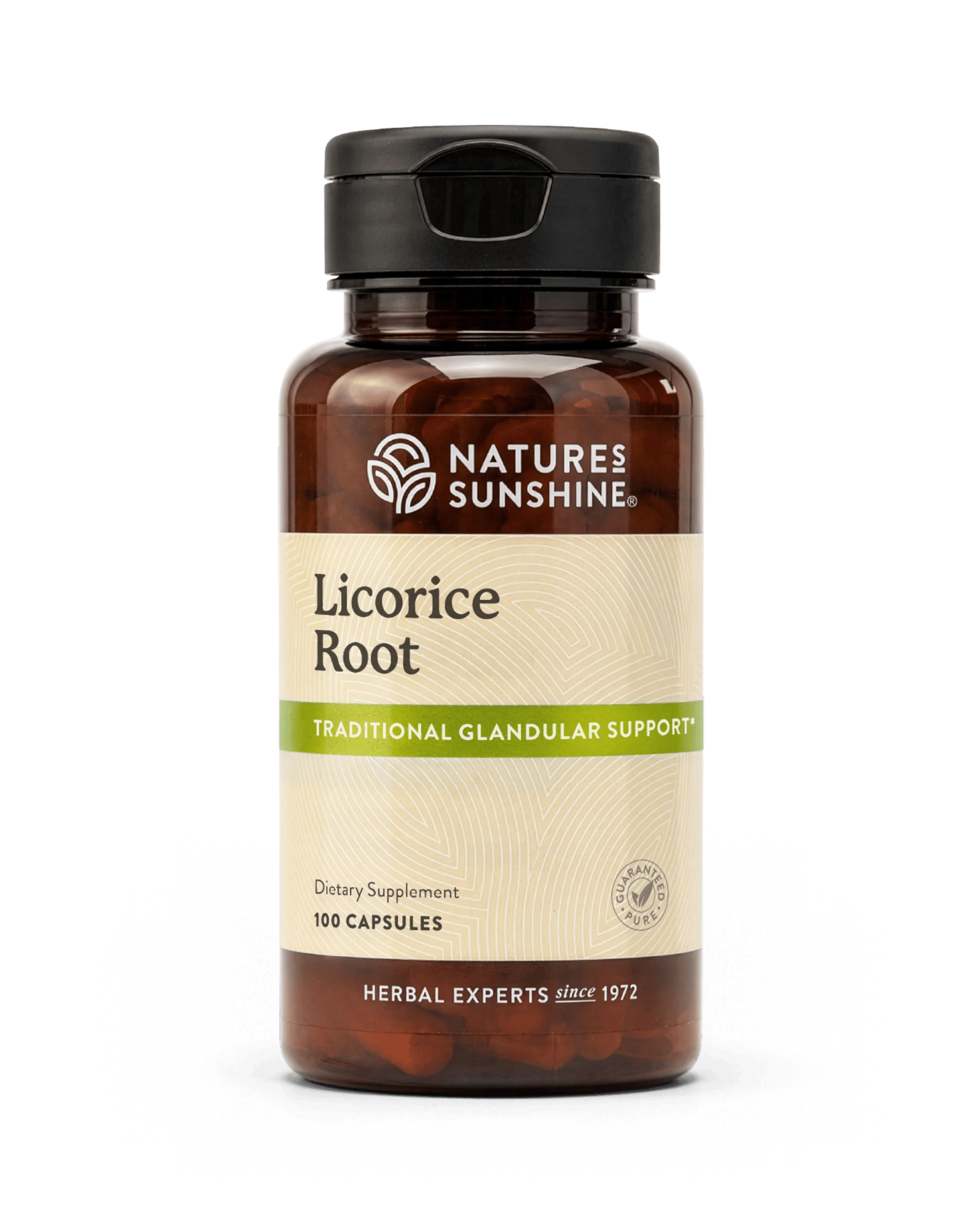 Nature's Sunshine Licorice Root bottle, 100 Capsules