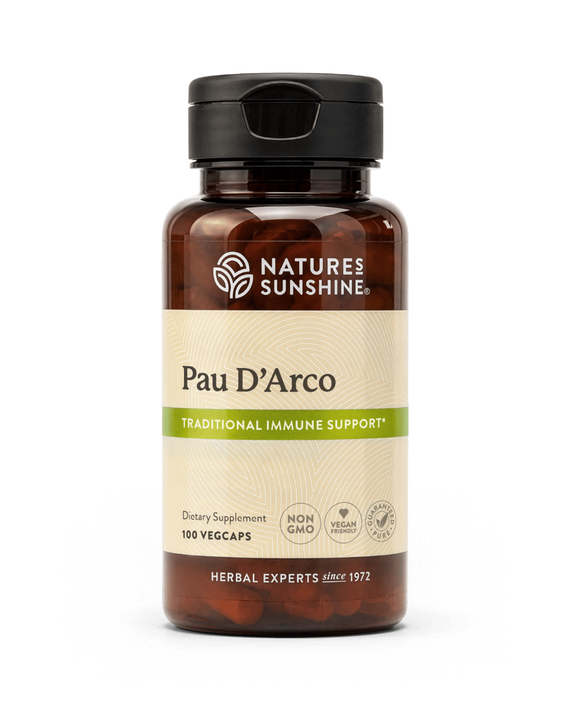 Nature's Sunshine Pau D' Arco Capsules bottle, 100 Capsules