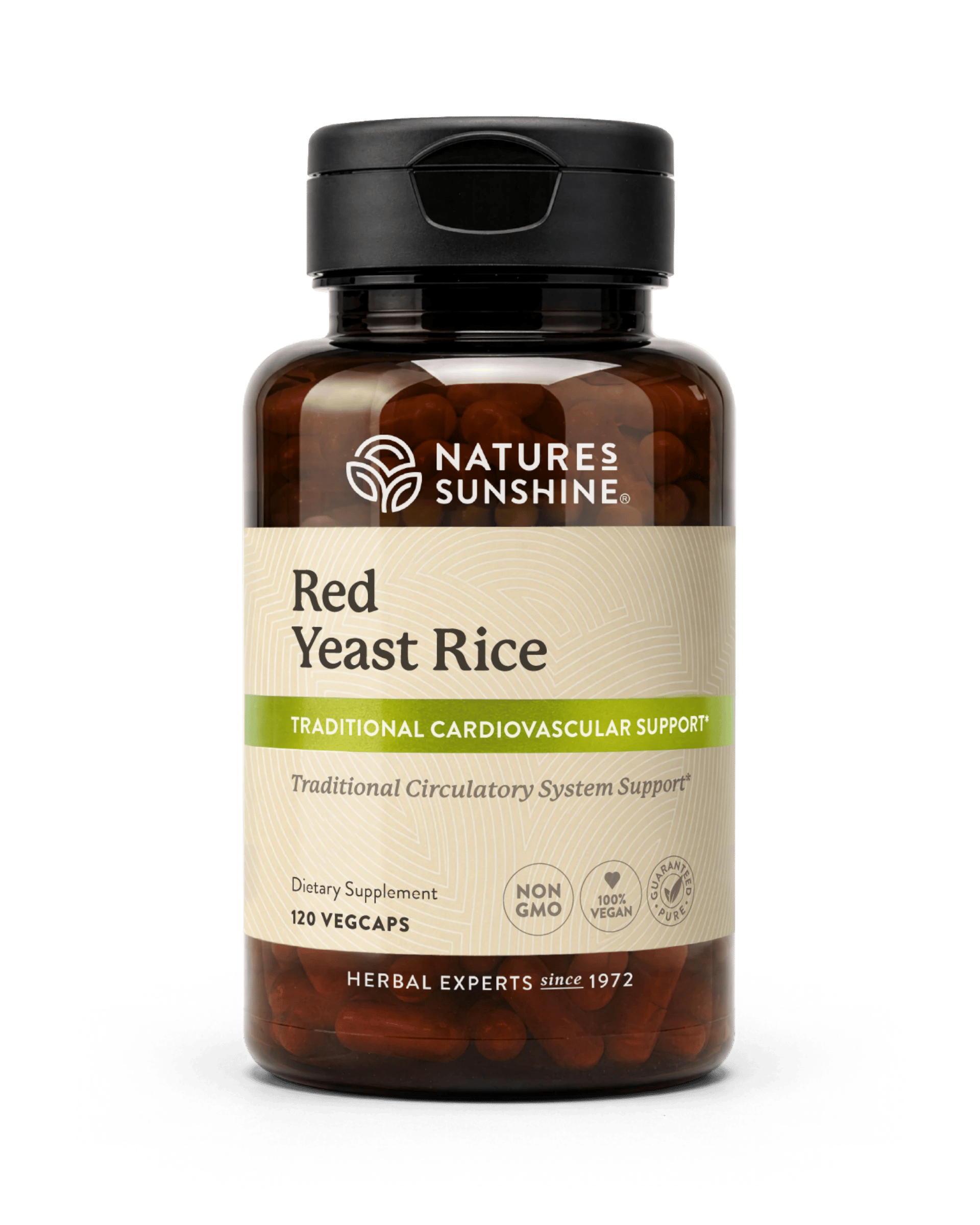 Nature's Sunshine Red Yeast Rice bottle, 120 Capsules