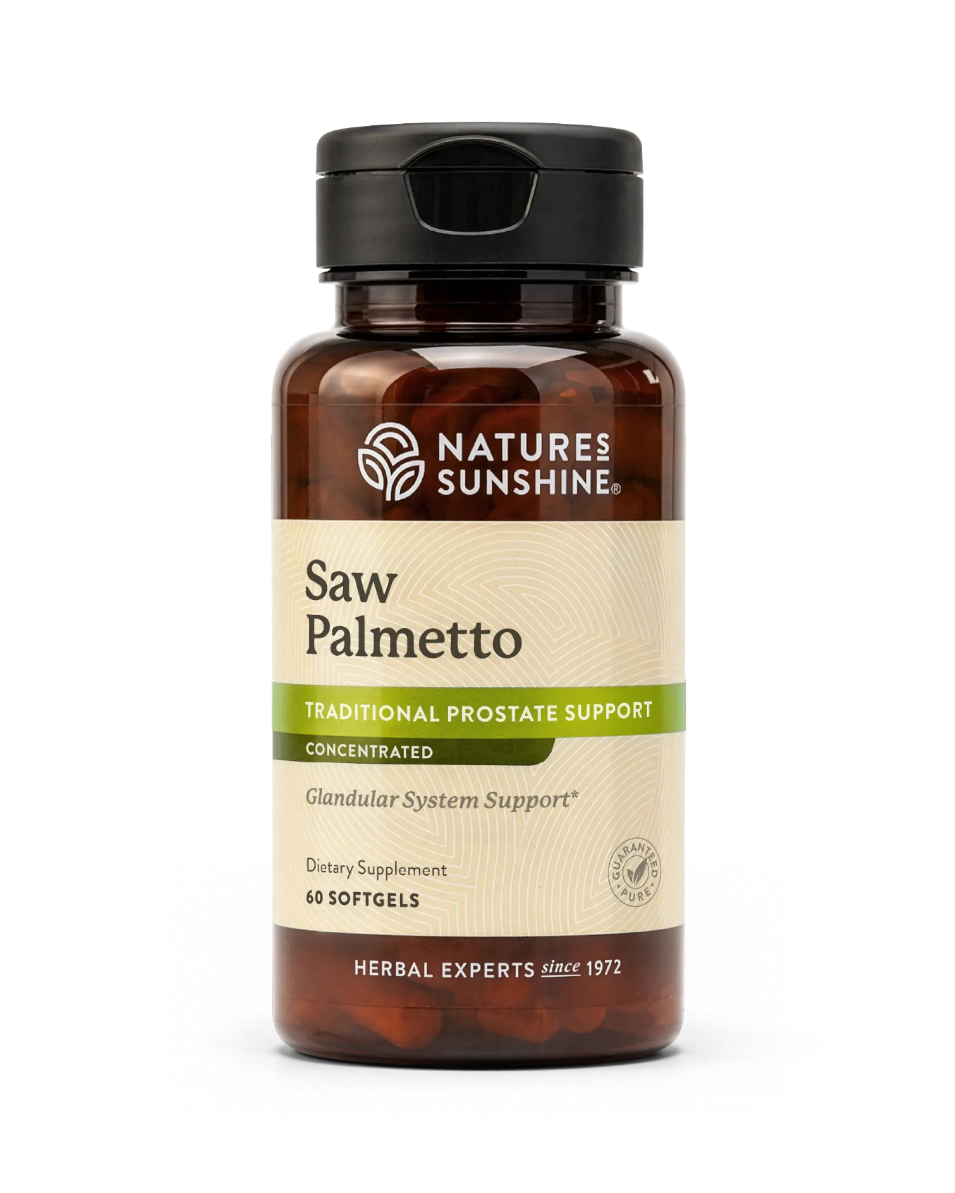 Nature's Sunshine Saw Palmetto Concentrate bottle, 60 Softgel Capsules