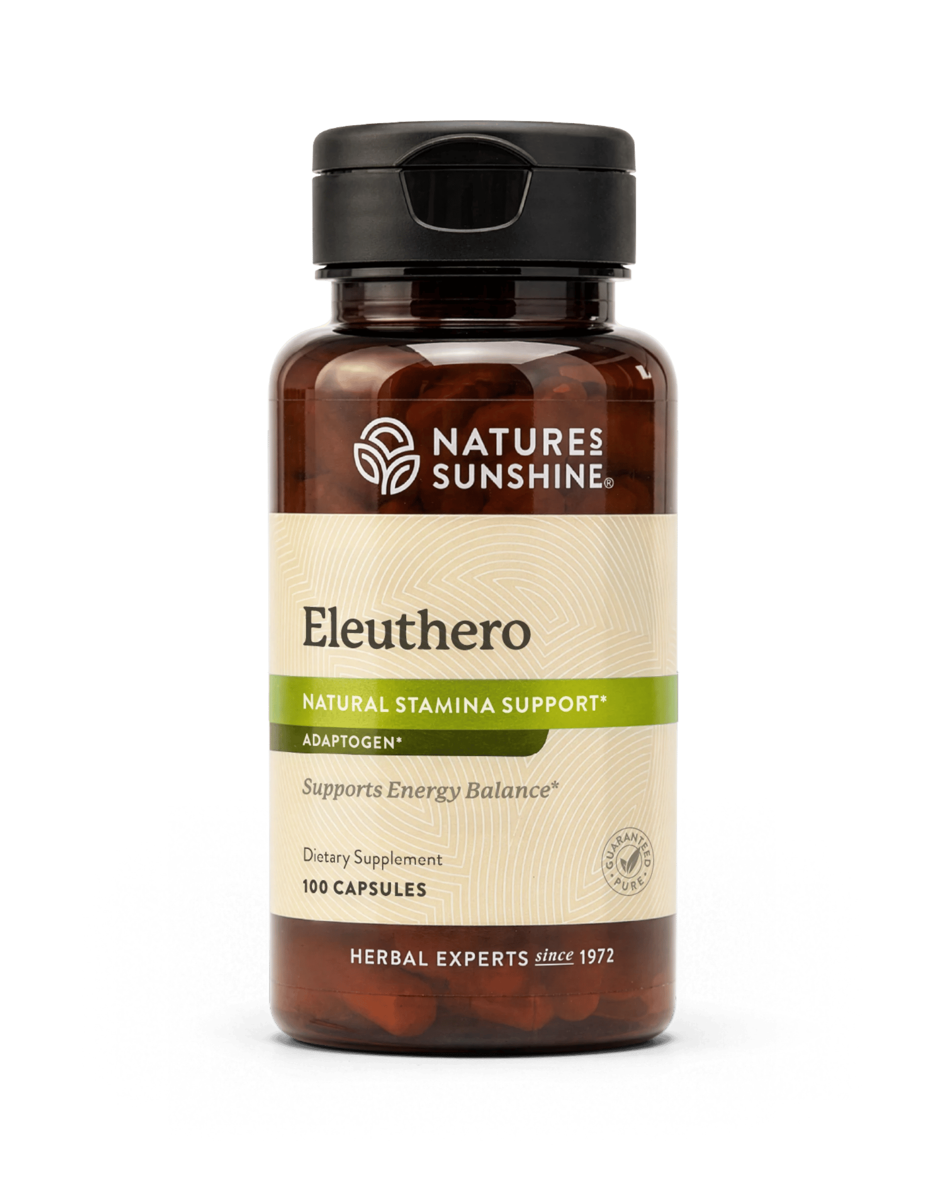 Nature's Sunshine Eleuthero bottle, 100 Capsules
