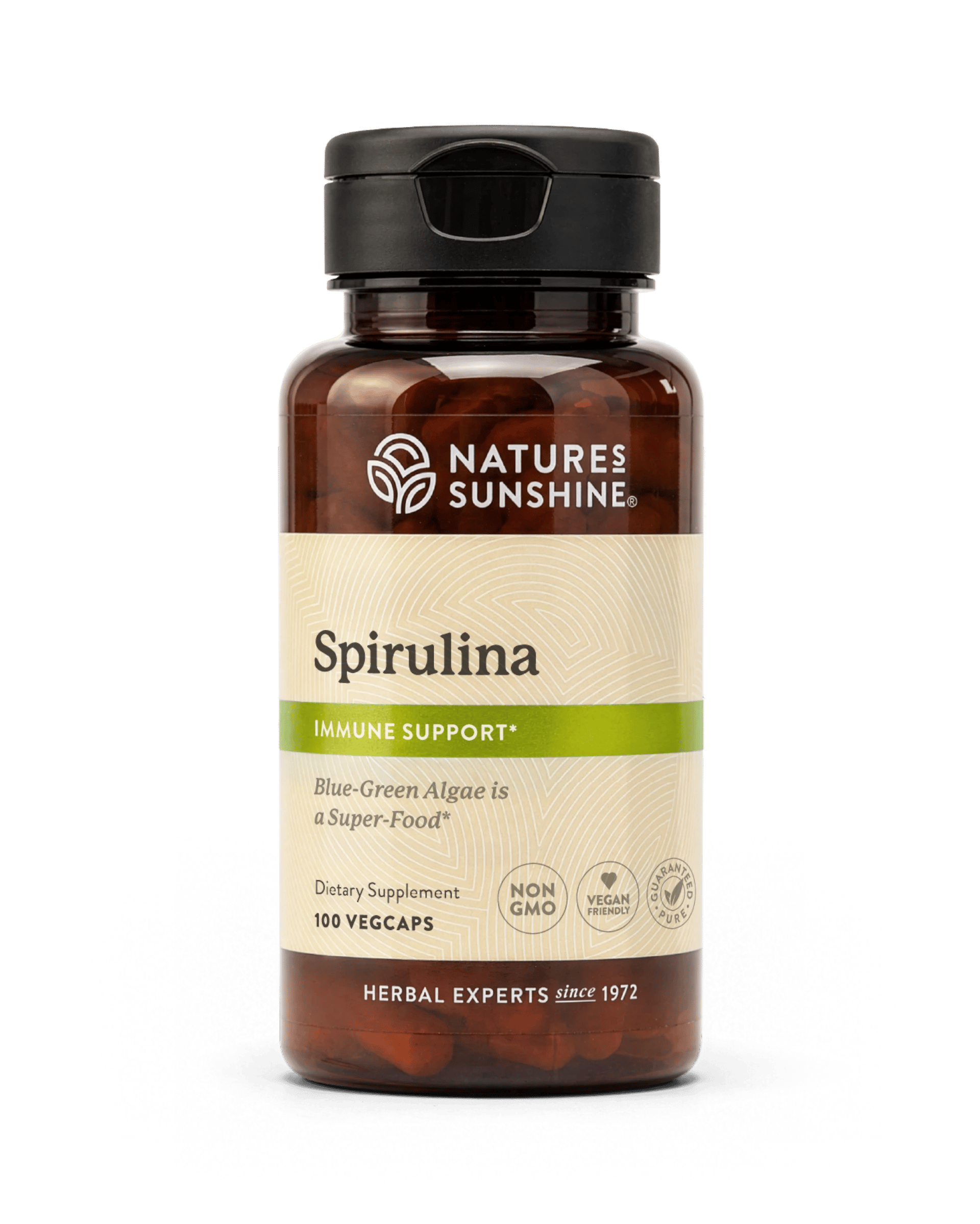 Nature's Sunshine Spirulina bottle, 100 Capsules
