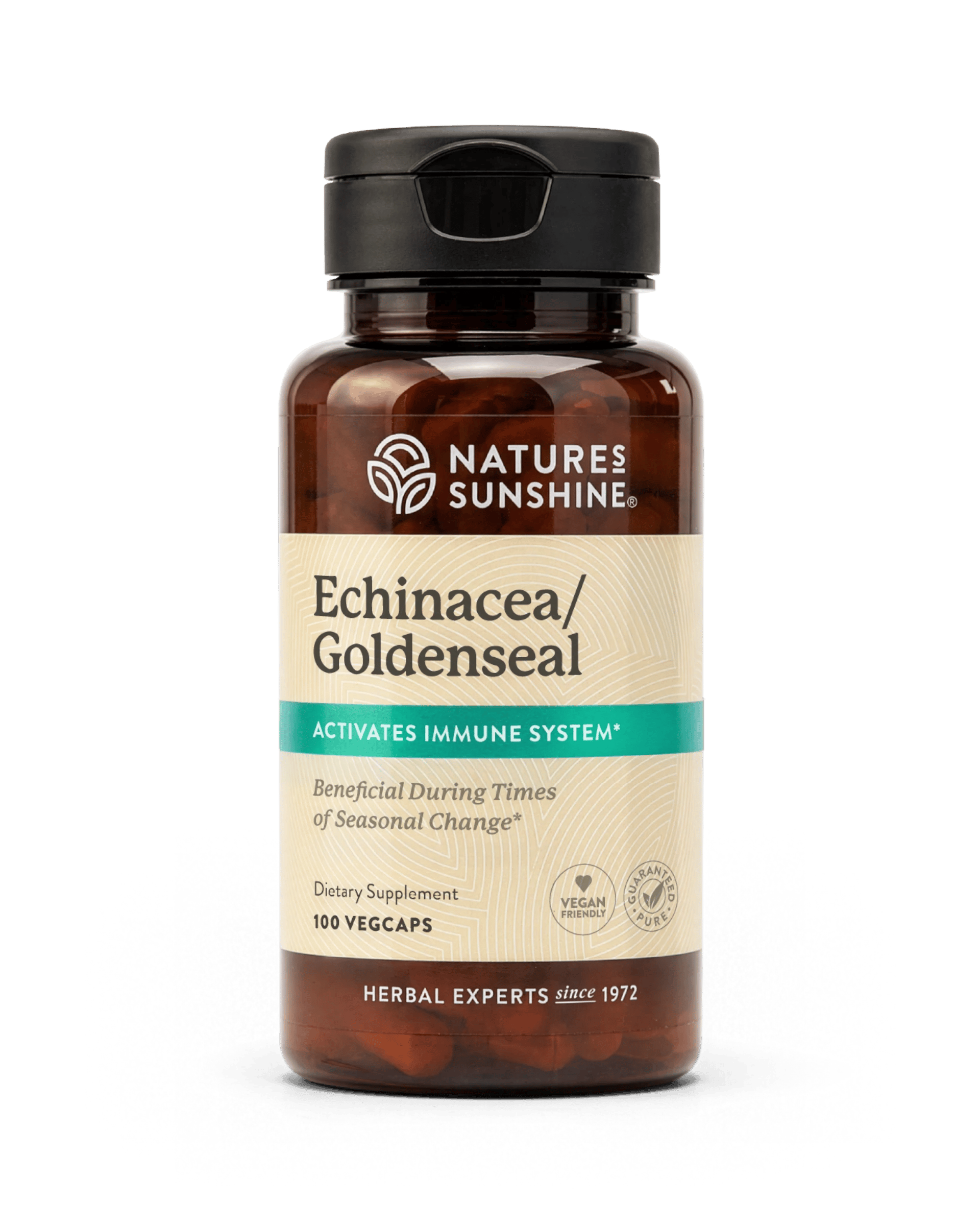 Nature's Sunshine Echinacea/ Goldenseal bottle, 100 Capsules