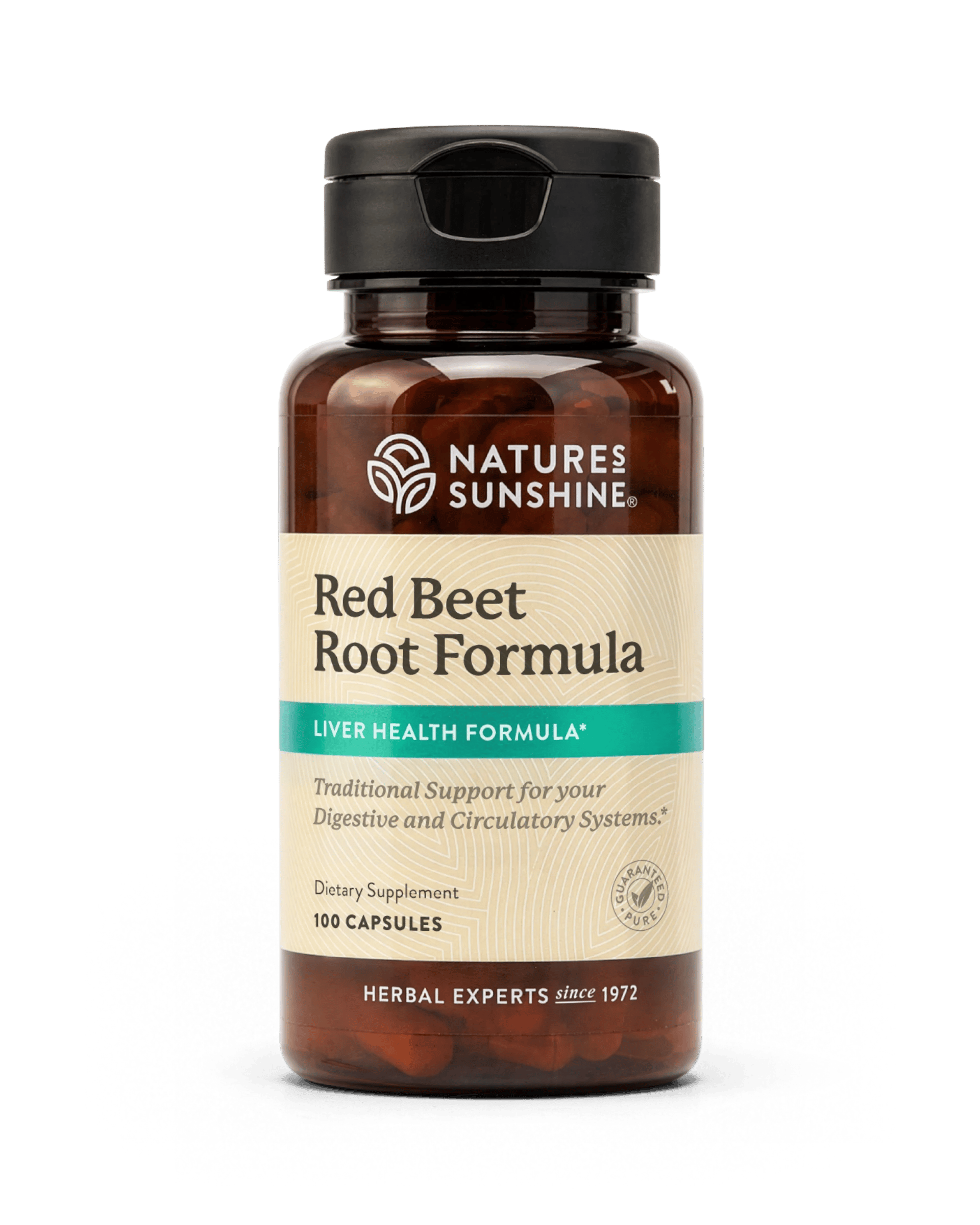 Nature's Sunshine Red Beet Root Formula bottle, 100 Capsules