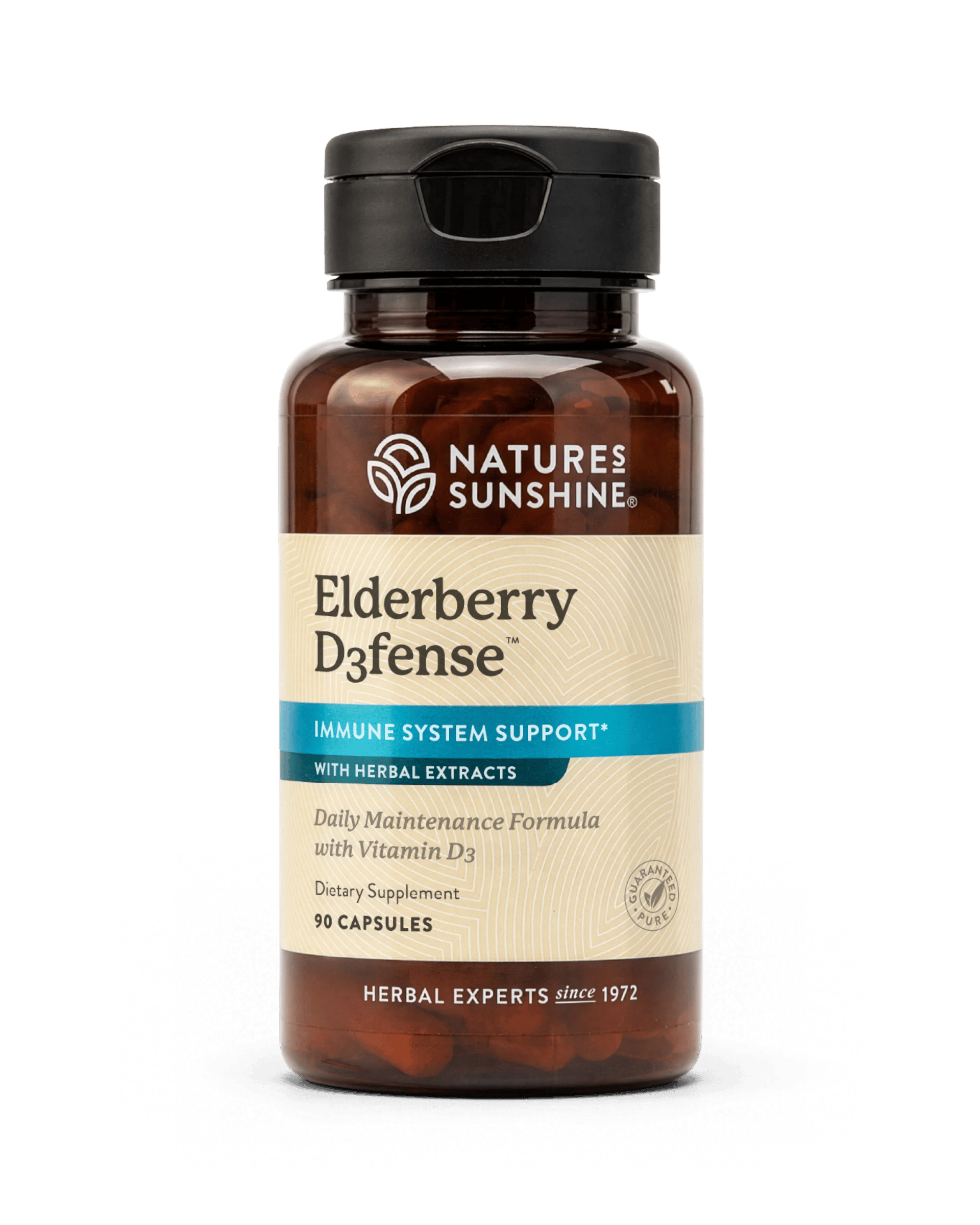 Nature's Sunshine Elderberry D3fense bottle, 90 Capsules